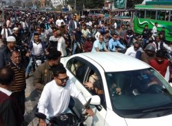 বরিশালে কেন্দ্রের নির্দেশ ভেঙে  বিএনপির দুই শীর্ষ নেতার শোডাউন