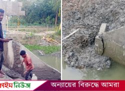 বরিশালে হস্তান্তরের আগেই ৪০ লাখ টাকার বক্স কালভার্টে ফাটল